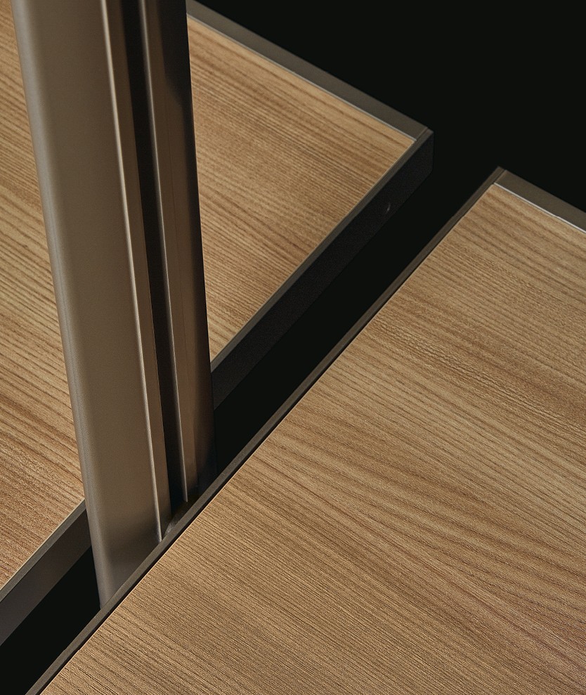 Стойка с матовой отделкой ardesia, полки из вяза.