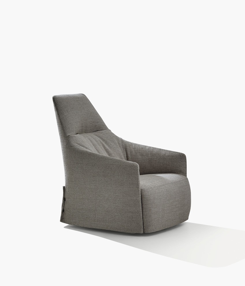 Santa Monica Lounge armchair with removable cover in fabric Sparta 16 ferro and normal double stitiching.
